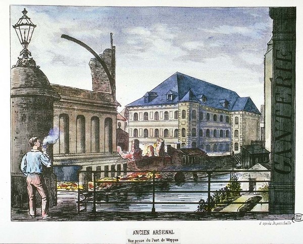 Lille : Ancien arsenal, vue prise du Pont de Weppes, d’après Duponchelle Lille : Ancien arsenal, vue prise du Pont de Weppes, d’après Duponchelle